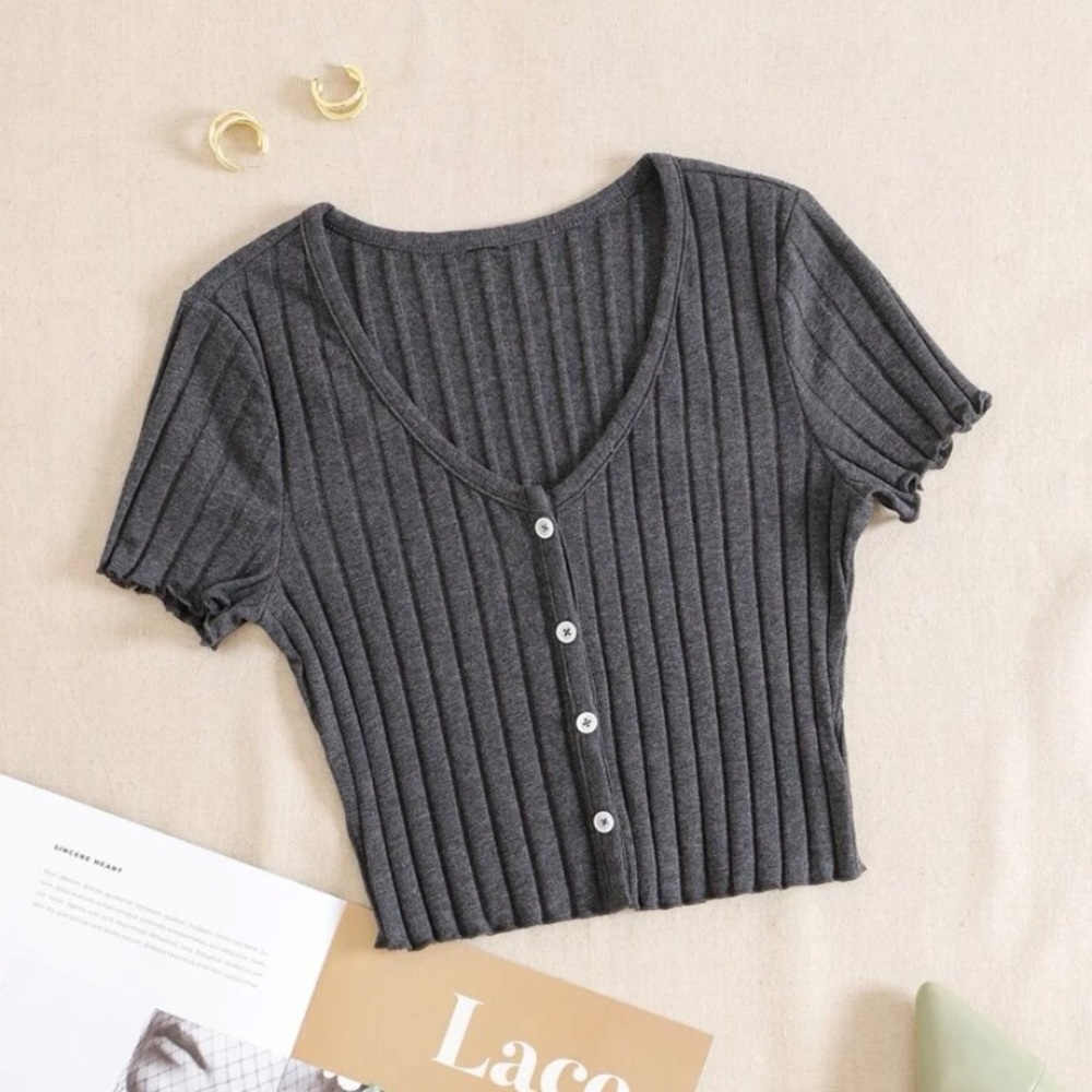 Grey Crop Top